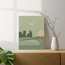 Illustration de la ville de Liège - Impression sur bois (40cmX30cm)